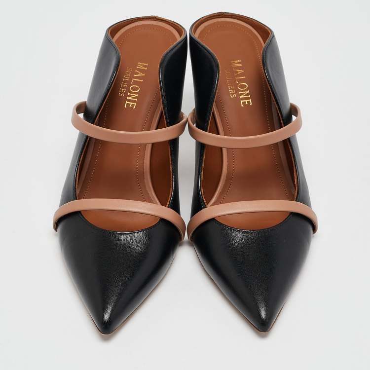 مملوكة مسبقًا Malone Souliers Black/Brown Leather Maureen Mules Size 37.5