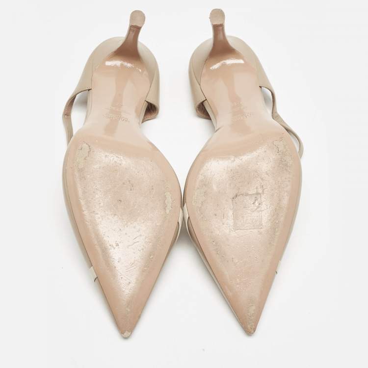 Pre Owned Malone Souliers Beige Leather Ankle Strap Pumps Size 40