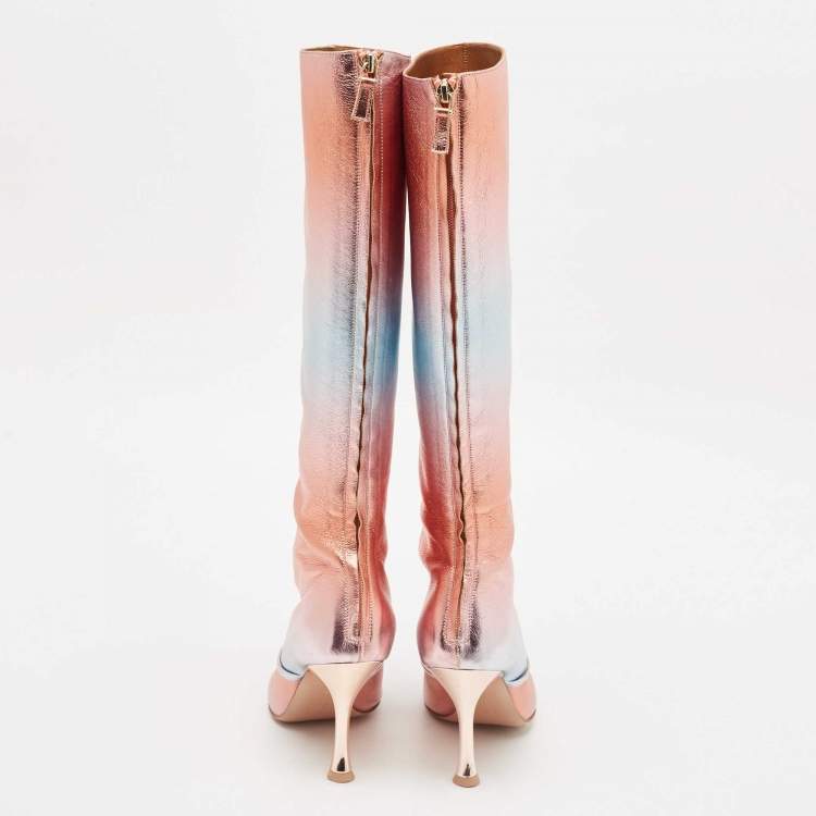 Pre Owned Malone Souliers Multicolor Leather Markle Knee Length Boots Size 40
