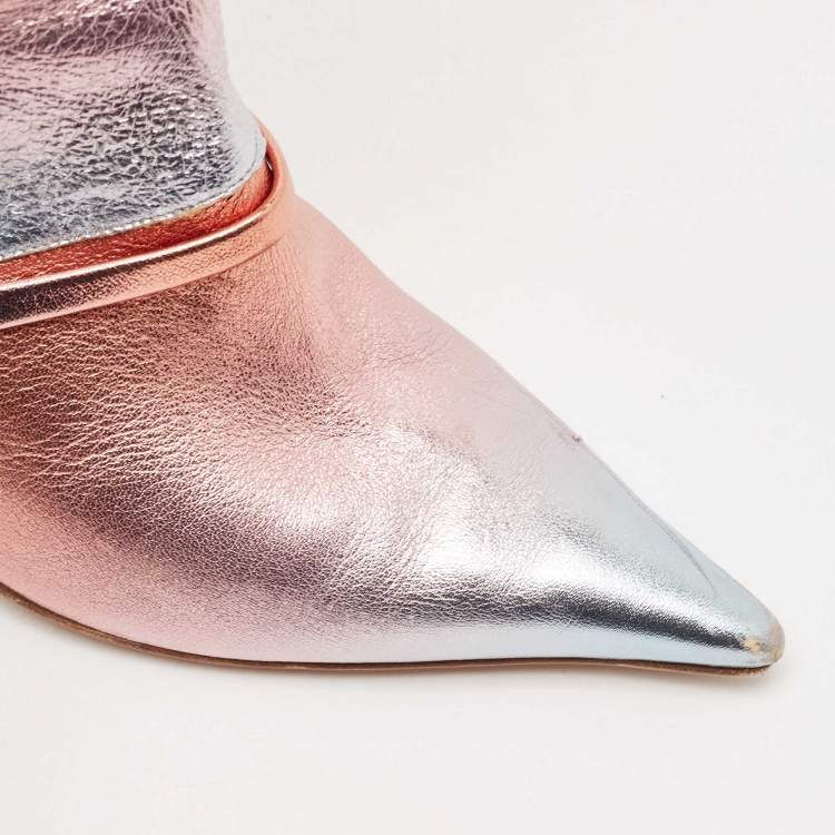 Pre Owned Malone Souliers Multicolor Leather Markle Knee Length Boots Size 40