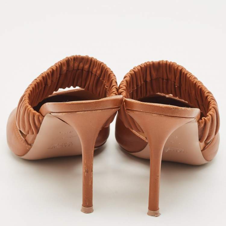 Pre Owned Malone Souliers Brown Leather Mathilda Mules Size 37