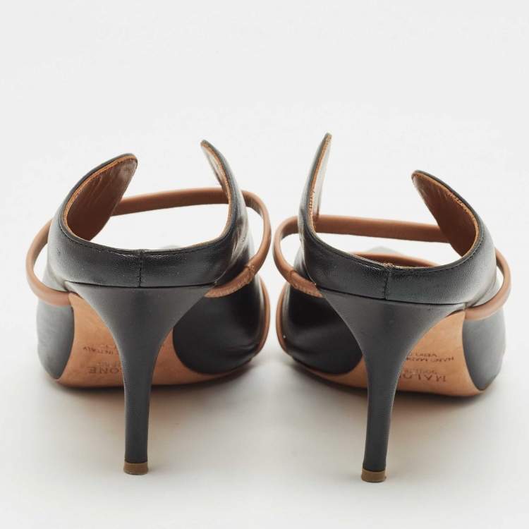 Pre Owned Malone Souliers Black Leather Maureen Heel Mules Size 41