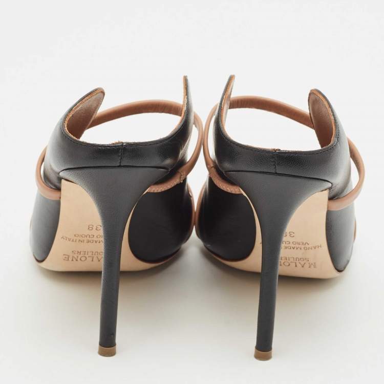 Pre Owned Malone Souliers Black/Beige Leather Maureen Pumps Size 38