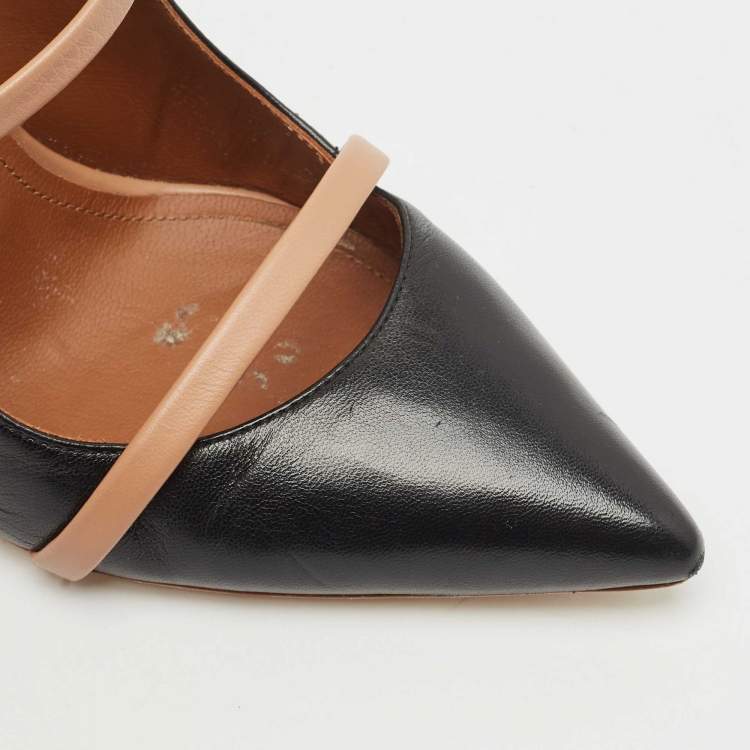 Pre Owned Malone Souliers Black/Beige Leather Maureen Pumps Size 38