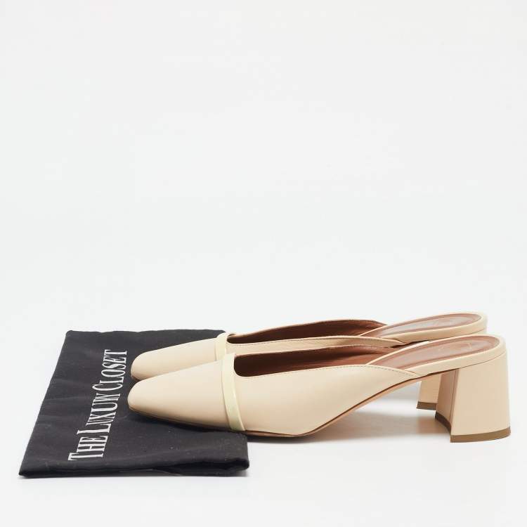 Pre Owned Malone Souliers Beige  Leather Carmen Mules Size 39