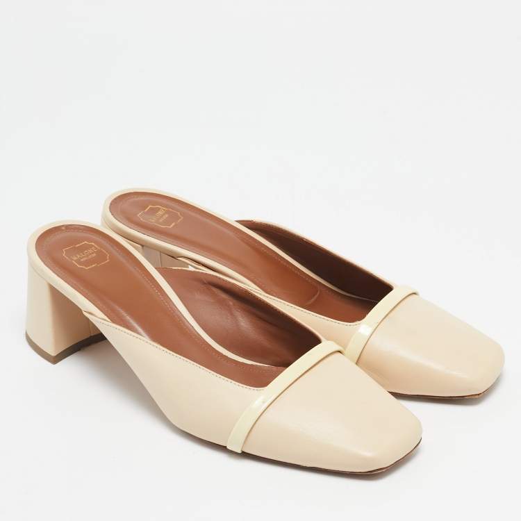 Pre Owned Malone Souliers Beige  Leather Carmen Mules Size 39