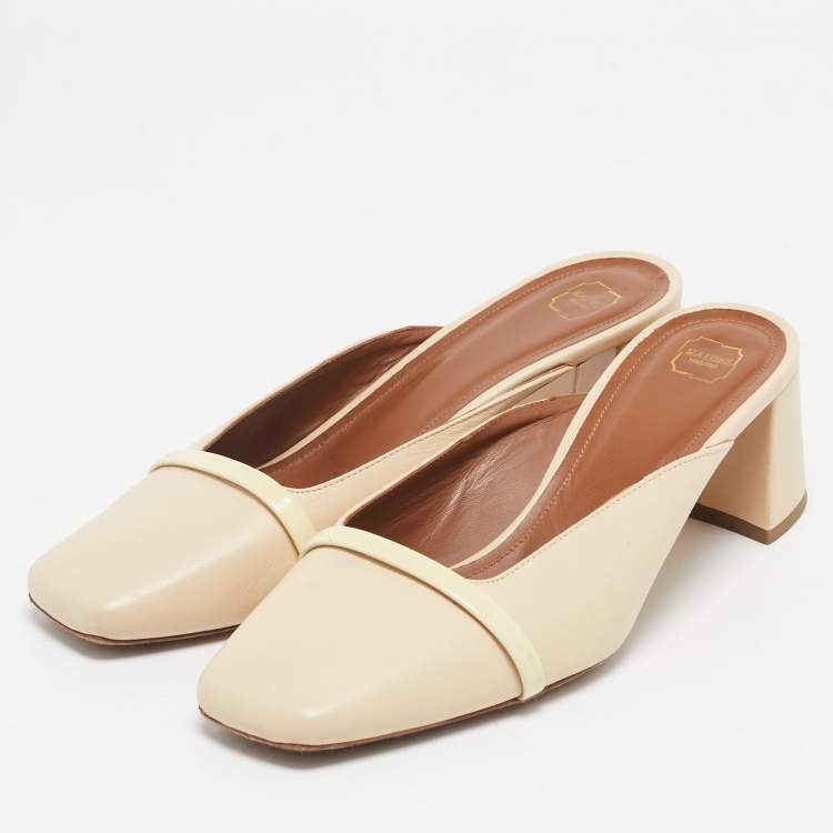 Pre Owned Malone Souliers Beige  Leather Carmen Mules Size 39