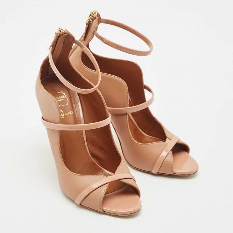 Pre Owned Malone Souliers Beige Leather Mika Pumps Size 37.5