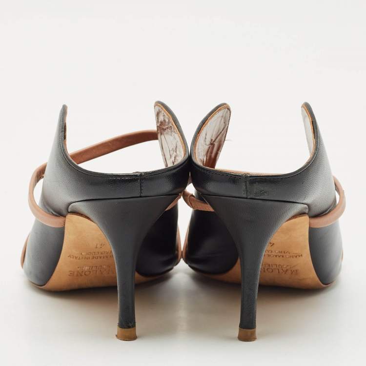 Pre Owned Malone Souliers Black Leather Maureen Heel Mules Size 41