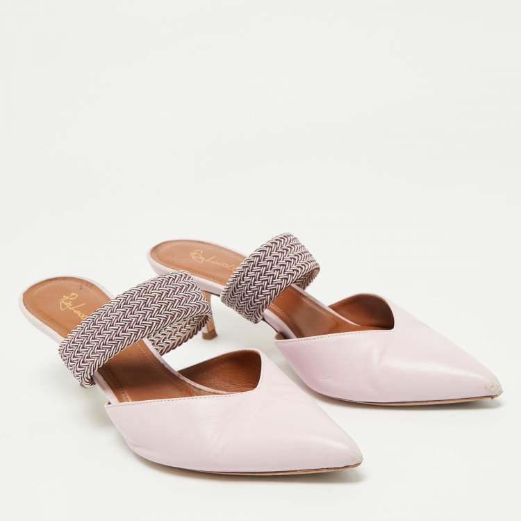 Pre Owned Malone Souliers x Ray Luwolt Pink Leather Maisie Mules Size 40