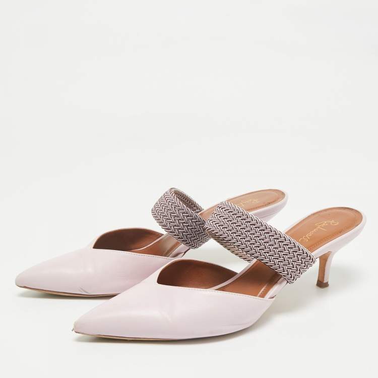 Pre Owned Malone Souliers x Ray Luwolt Pink Leather Maisie Mules Size 40