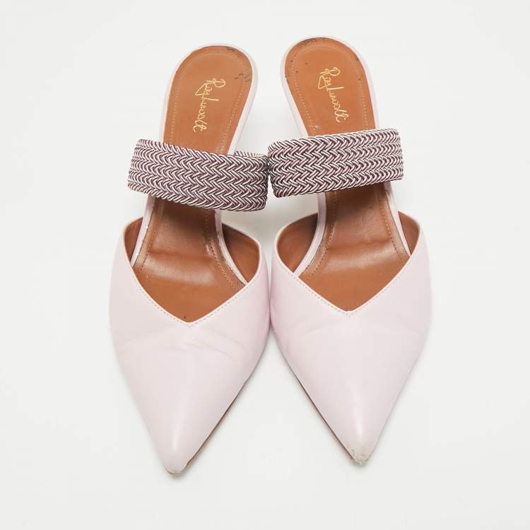 Pre Owned Malone Souliers x Ray Luwolt Pink Leather Maisie Mules Size 40