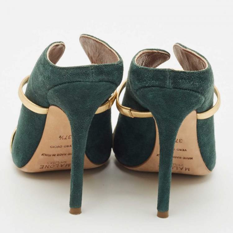 Pre Owned Malone Souliers Green Suede Maureen Pumps Size 37.5