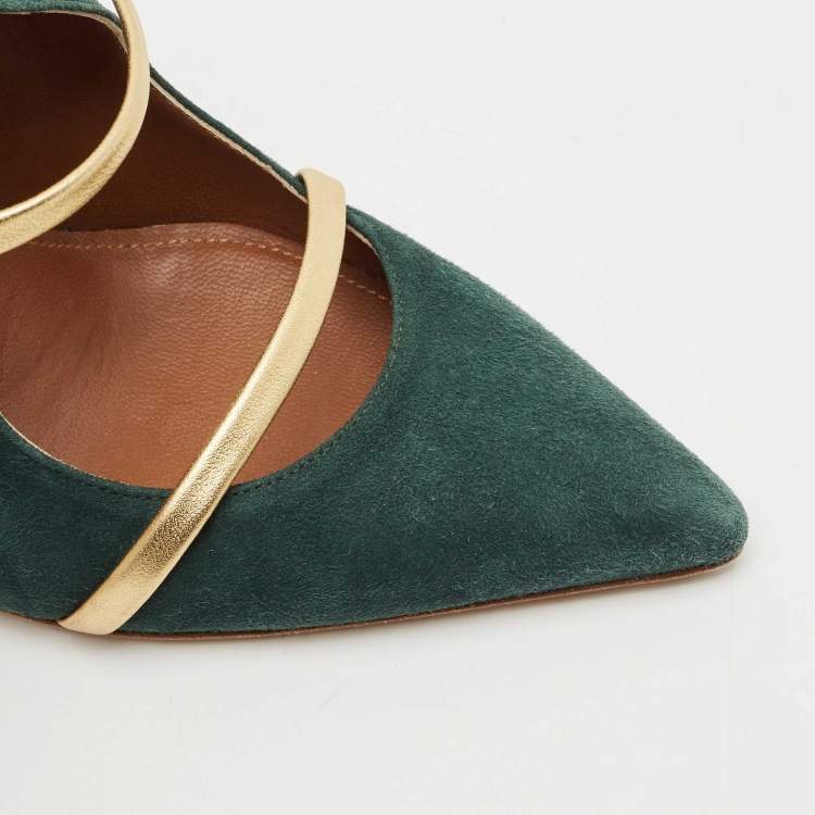 Pre Owned Malone Souliers Green Suede Maureen Pumps Size 37.5