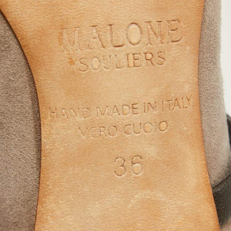 Pre Owned Malone Souliers Brown Suede Robyn Ankle Strap Pumps Size 36