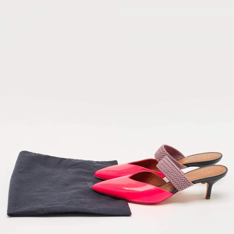 Pre Owned Malone Souliers x Roy Luwolt Pink Leather Slide Sandals Size 41