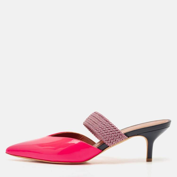 Pre Owned Malone Souliers x Roy Luwolt Pink Leather Slide Sandals Size 41