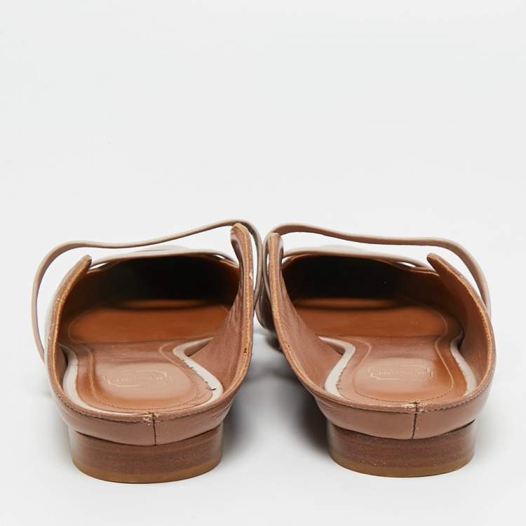 Pre Owned Malone Souliers Cream/Beige Leather Maureen Mule Sandals Size 37