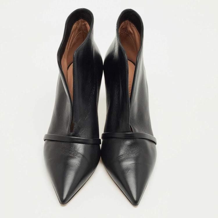 Pre Owned Malone Souliers Black Leather Clara Ankle Boots Size 38