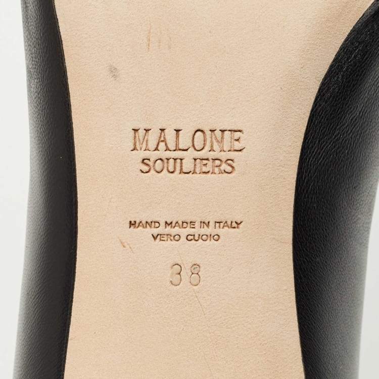 Pre Owned Malone Souliers Black Leather Clara Ankle Boots Size 38