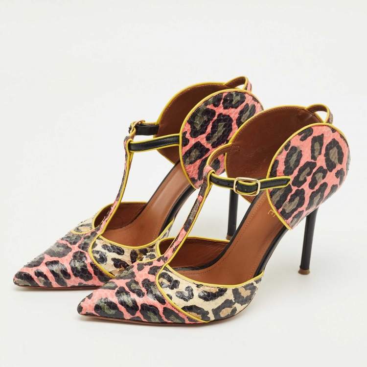 مملوكة مسبقًا Malone Souliers Multicolor Python Leather Imogen Pumps Size 37