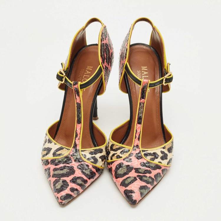 مملوكة مسبقًا Malone Souliers Multicolor Python Leather Imogen Pumps Size 37