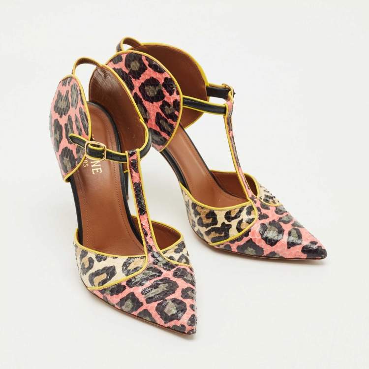 مملوكة مسبقًا Malone Souliers Multicolor Python Leather Imogen Pumps Size 37