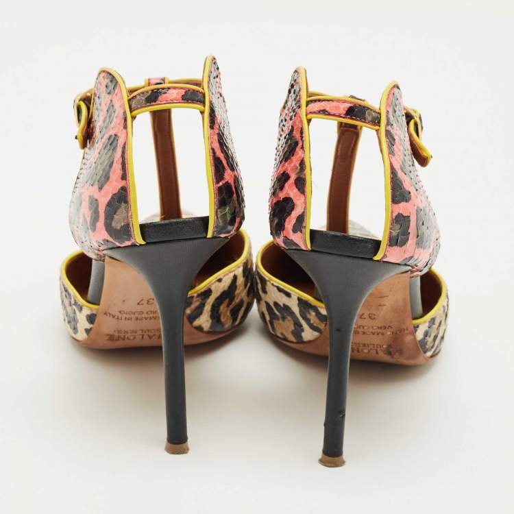 مملوكة مسبقًا Malone Souliers Multicolor Python Leather Imogen Pumps Size 37