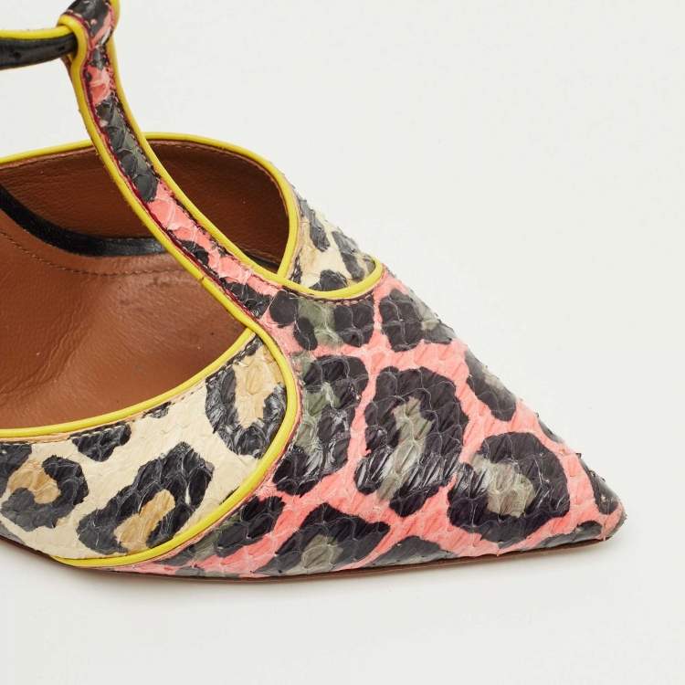 مملوكة مسبقًا Malone Souliers Multicolor Python Leather Imogen Pumps Size 37