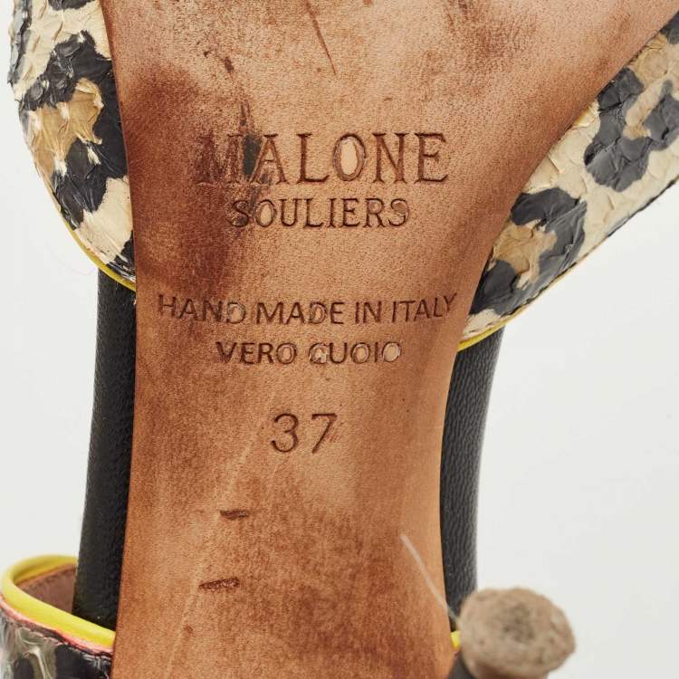 مملوكة مسبقًا Malone Souliers Multicolor Python Leather Imogen Pumps Size 37