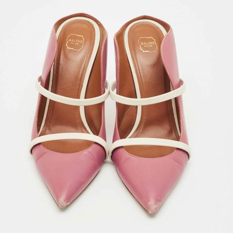 مملوكة مسبقًا Malone Souliers Pink Leather Maureen Mules Size 40