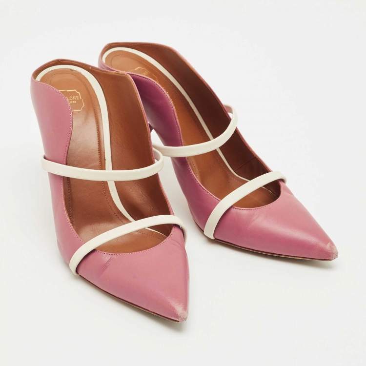 مملوكة مسبقًا Malone Souliers Pink Leather Maureen Mules Size 40