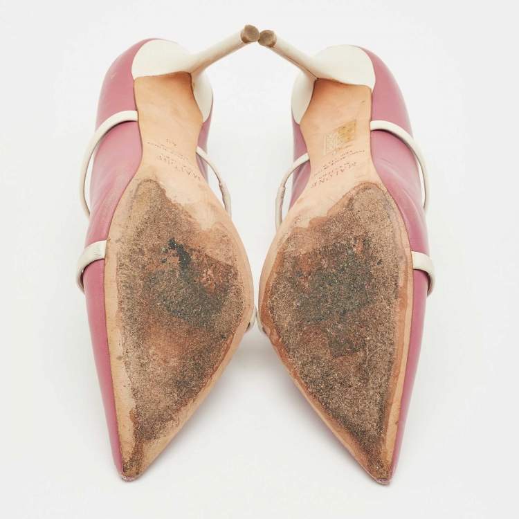 مملوكة مسبقًا Malone Souliers Pink Leather Maureen Mules Size 40