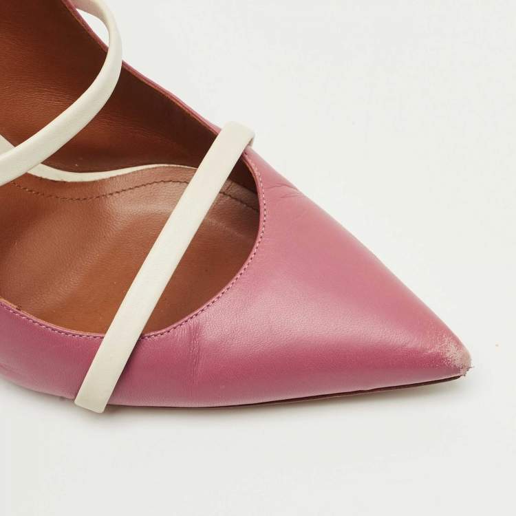 مملوكة مسبقًا Malone Souliers Pink Leather Maureen Mules Size 40
