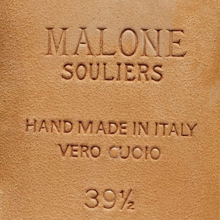 Pre Owned Malone Souliers Cream Leather Lace Up Pumps Size 39.5