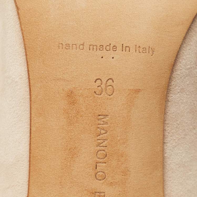 Pre Owned Malone Souliers Cream/Gold Patent Leather and Suede Pointed Toe Pumps Size 36