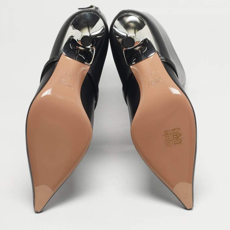 Pre Owned Malone Souliers Black Leather Markle Knee Length Boots Size 38