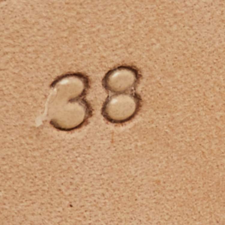 Pre Owned Malone Souliers Yellow/Brown Canvas and Leather Imogen Mules Size 38