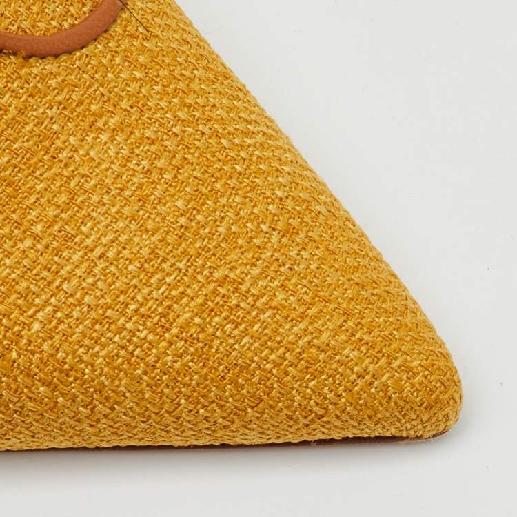 Pre Owned Malone Souliers Yellow/Brown Canvas and Leather Imogen Mules Size 38