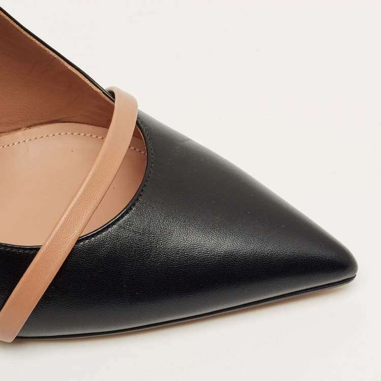 Pre Owned Malone Souliers Black/Beige Leather Maureen Mules Size 42