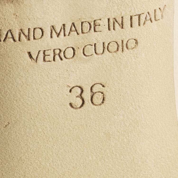 Pre Owned Malone Souliers Cream Leather Maureen Mules Size 36