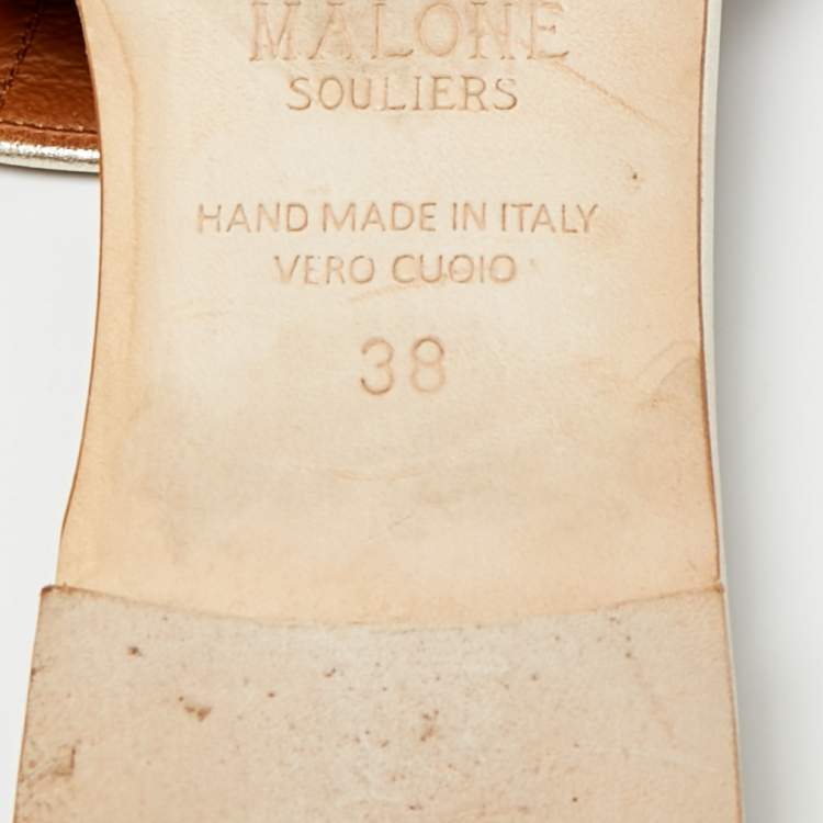 Pre Owned Malone Souliers Brown Suede Marianne Flat Mules Size 38