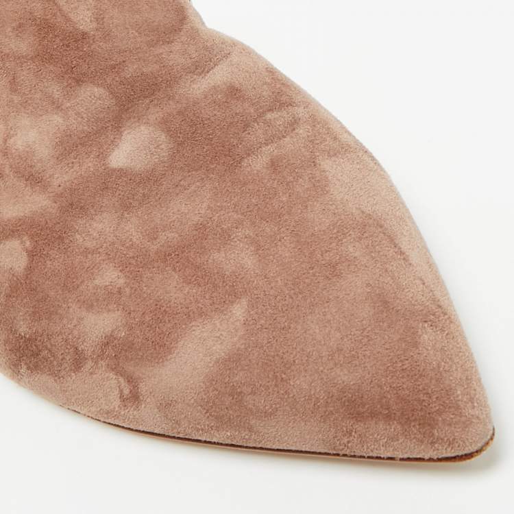 Pre Owned Malone Souliers Brown Suede Marianne Flat Mules Size 38