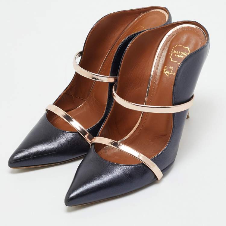 Pre Owned حذاء ميول مالون سوليه مورين من الجلد باللونين الأسود/الأبيض مقاس 40