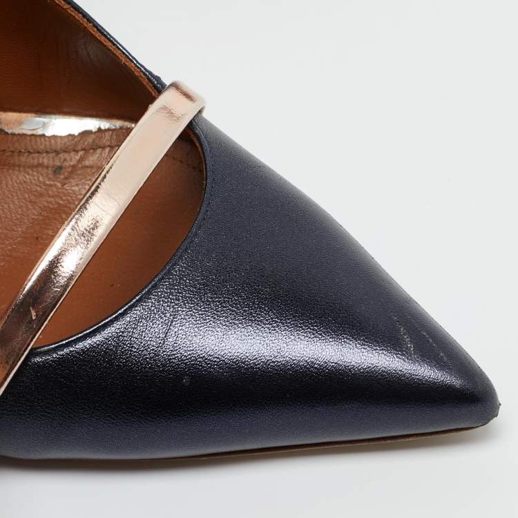 Pre Owned حذاء ميول مالون سوليه مورين من الجلد باللونين الأسود/الأبيض مقاس 40