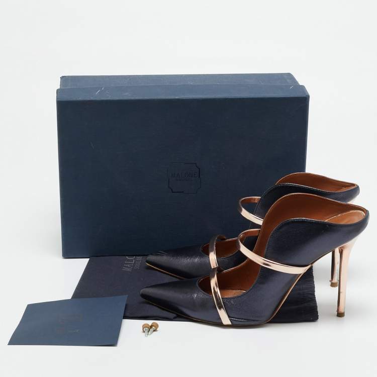 Pre Owned حذاء ميول مالون سوليه مورين من الجلد باللونين الأسود/الأبيض مقاس 40