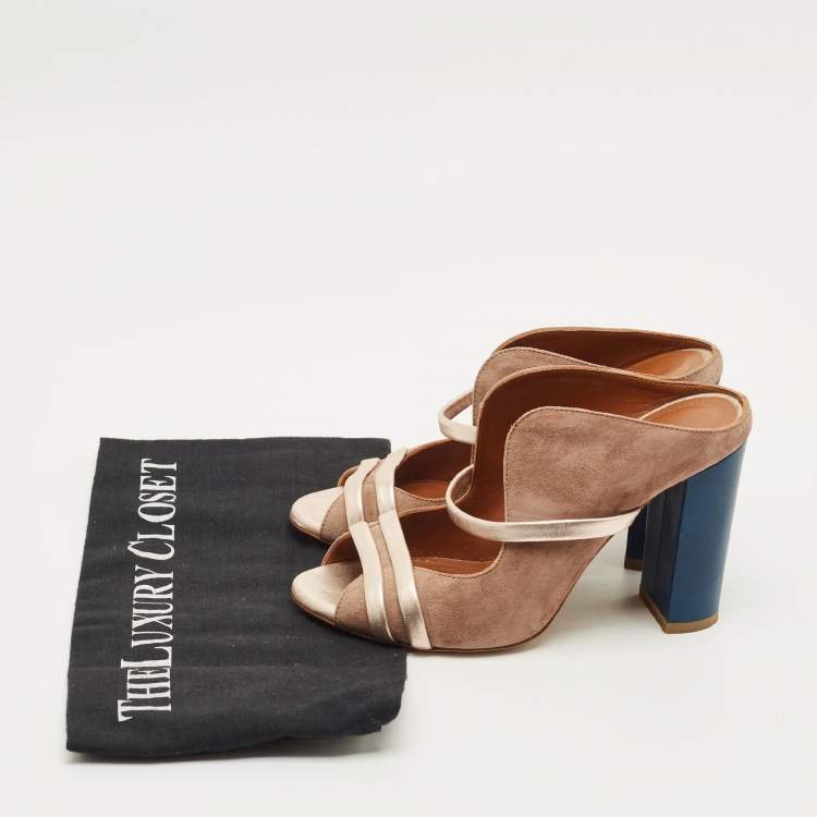 Pre Owned Malone Souliers Norah Size 35 Brown Leather and Suede Mules