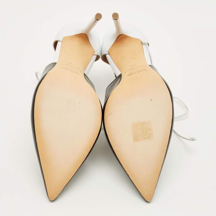 Pre Owned Malone Souliers Montana Size 41.5 Black/White Leather Pumps