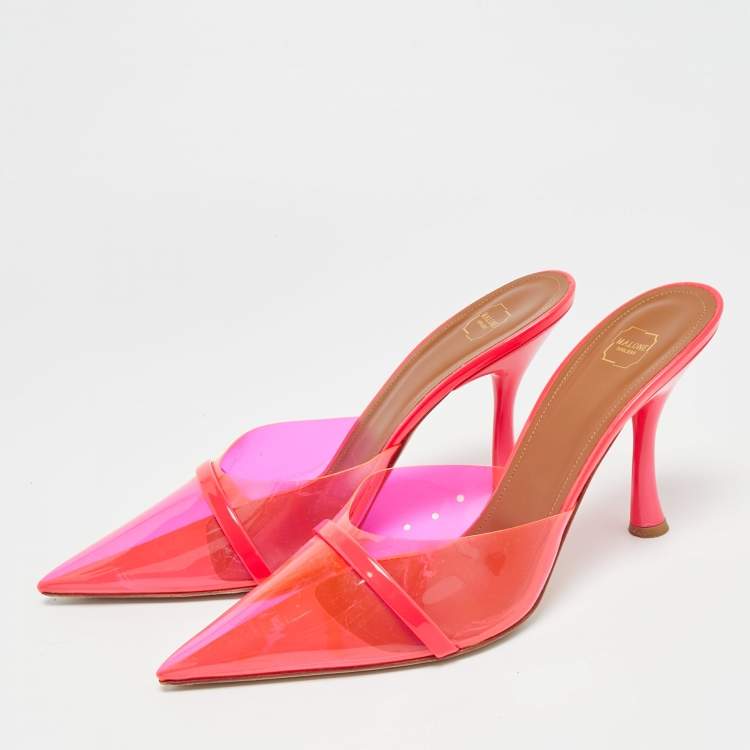 Pre Owned Malone Souliers Joella Size 41 Pink PVC Heel Mules