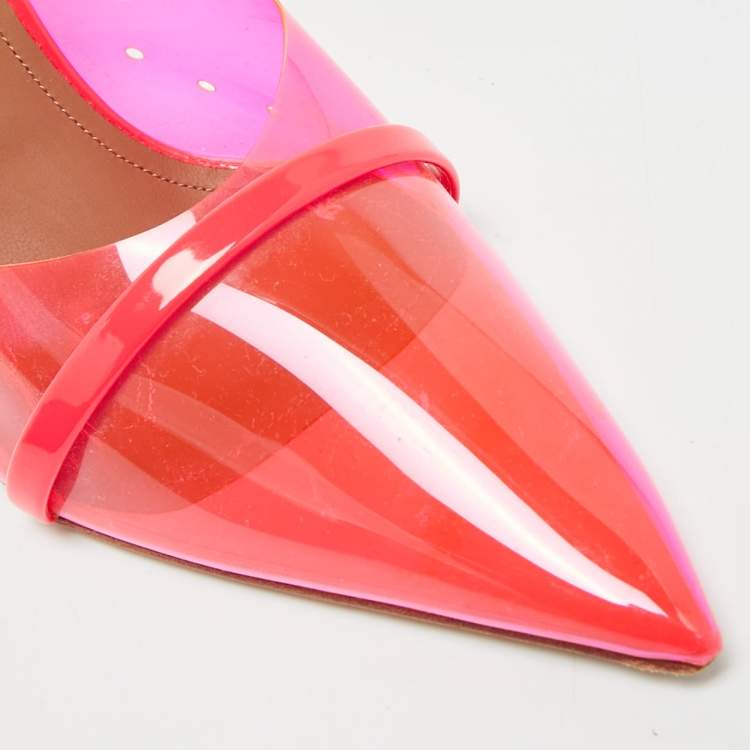 Pre Owned Malone Souliers Joella Size 41 Pink PVC Heel Mules